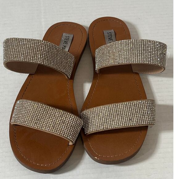 Womens Steve Madden Rhinestone Sandals Slides Shoes Sz 8.5 - Picture 1 of 7
